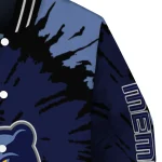 personalized memphis grizzlies burst splatter blue varsity jacket best selling