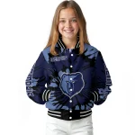 personalized memphis grizzlies burst splatter blue varsity jacket best selling