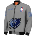 personalized memphis grizzlies claw accent grey bomber jacket best selling
