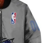 personalized memphis grizzlies claw accent grey bomber jacket best selling