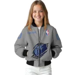 personalized memphis grizzlies claw accent grey bomber jacket best selling