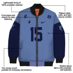 personalized memphis grizzlies team patch blue bomber jacket best selling