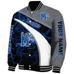 personalized memphis tigers electric flash blue varsity jacket best selling