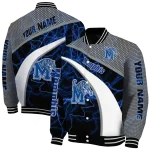personalized memphis tigers electric flash blue varsity jacket best selling