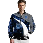 personalized memphis tigers electric flash blue varsity jacket best selling