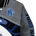 personalized memphis tigers electric flash blue varsity jacket best selling