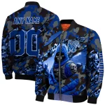 personalized memphis tigers skull horde blue bomber jacket best selling
