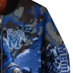 personalized memphis tigers skull horde blue bomber jacket best selling