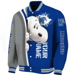 personalized memphis tigers snoopy head blue varsity jacket best selling
