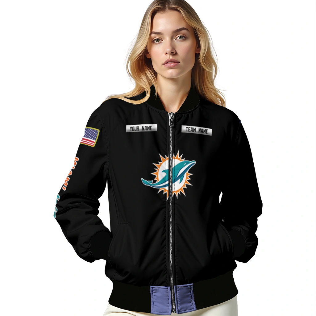 personalized miami dolphins american flag skull black bomber jacket latest model personalized miami dolphins american flag skull black bomber jacket latest model