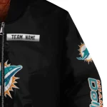 personalized miami dolphins american flag skull black bomber jacket best selling