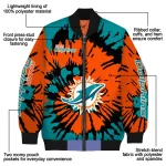 personalized miami dolphins burst splatter aqua bomber jacket best selling