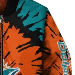personalized miami dolphins burst splatter aqua bomber jacket best selling