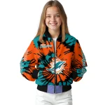 personalized miami dolphins burst splatter aqua bomber jacket best selling