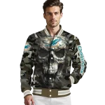 personalized miami dolphins camouflage skull camouflage varsity jacket best selling