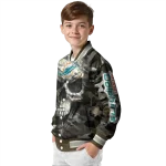 personalized miami dolphins camouflage skull camouflage varsity jacket best selling