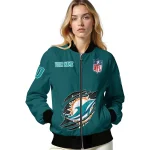 personalized miami dolphins claw scar aqua bomber jacket best selling