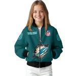 personalized miami dolphins claw scar aqua bomber jacket best selling