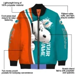 personalized miami dolphins snoopy head aqua bomber jacket best selling