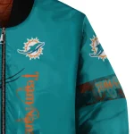 personalized miami dolphins tribal deer art aqua bomber jacket best selling