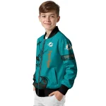 personalized miami dolphins tribal deer art aqua bomber jacket best selling