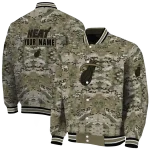 personalized miami heat camouflage abstract camouflage varsity jacket best selling