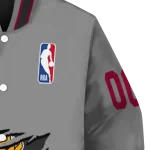 personalized miami heat claw accent grey varsity jacket best selling