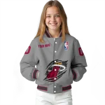 personalized miami heat claw accent grey varsity jacket best selling