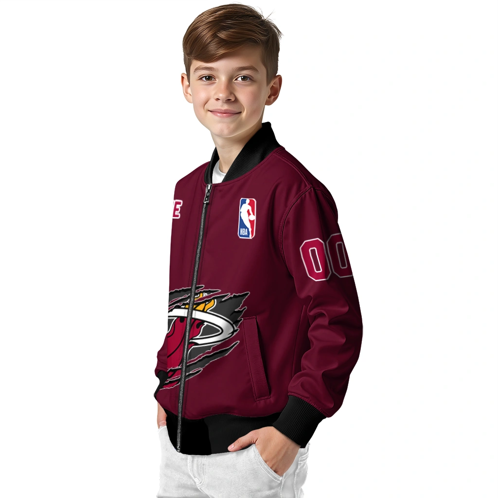 personalized miami heat claw slash red bomber jacket trendy personalized miami heat claw slash red bomber jacket trendy