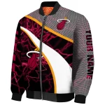 personalized miami heat electric flash red bomber jacket best selling