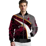 personalized miami heat electric flash red bomber jacket best selling