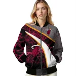 personalized miami heat electric flash red bomber jacket best selling
