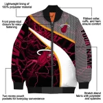 personalized miami heat electric flash red bomber jacket best selling