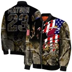 personalized miami heat patriot deer camouflage bomber jacket best selling