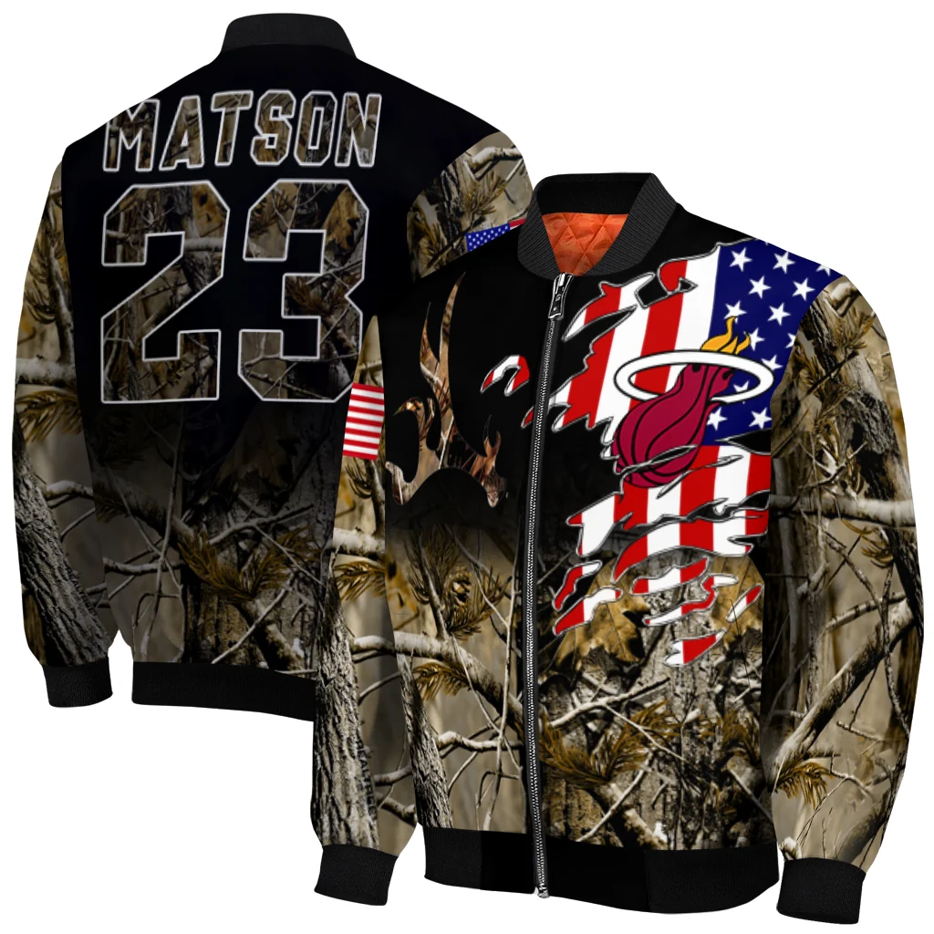 personalized miami heat patriot deer camouflage bomber jacket best selling personalized miami heat patriot deer camouflage bomber jacket best selling