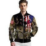 personalized miami heat patriot deer camouflage bomber jacket best selling