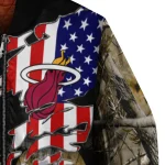 personalized miami heat patriot deer camouflage bomber jacket best selling