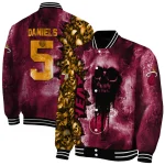 personalized miami heat skull cluster red varsity jacket best selling