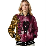 personalized miami heat skull cluster red varsity jacket best selling