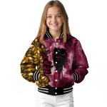 personalized miami heat skull cluster red varsity jacket best selling