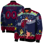 personalized miami heat spongebob playtime red blue bomber jacket best selling
