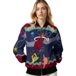 personalized miami heat spongebob playtime red blue bomber jacket best selling