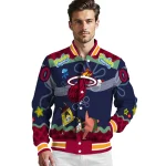 personalized miami heat spongebob playtime red blue varsity jacket best selling