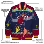 personalized miami heat spongebob playtime red blue varsity jacket best selling