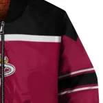 personalized miami heat stripe statement red black bomber jacket best selling