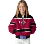 personalized miami heat stripe statement red black bomber jacket best selling