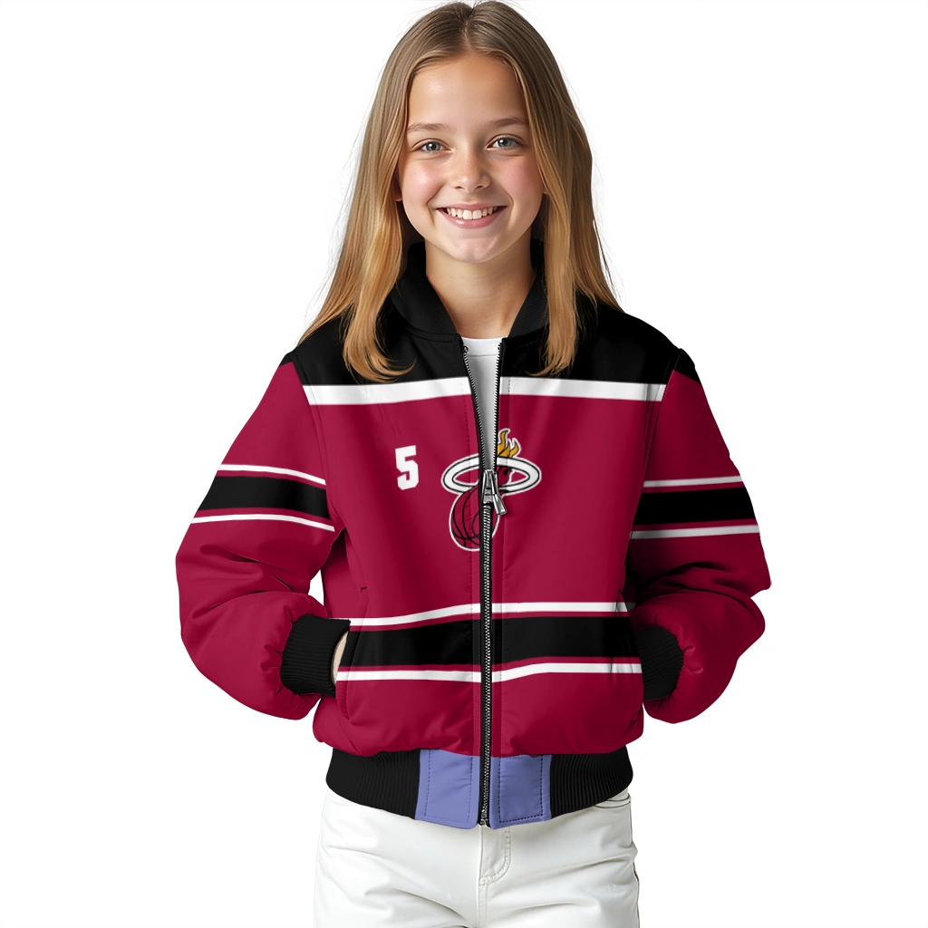 personalized miami heat stripe statement red black bomber jacket top rated personalized miami heat stripe statement red black bomber jacket top rated