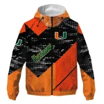 personalized miami hurricanes arrow matrix orange black windbreaker jacket best selling