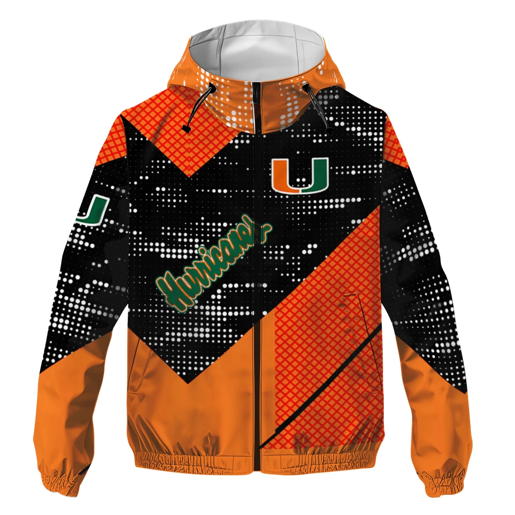 personalized miami hurricanes arrow matrix orange black windbreaker jacket best selling personalized miami hurricanes arrow matrix orange black windbreaker jacket best selling