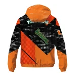 personalized miami hurricanes arrow matrix orange black windbreaker jacket best selling